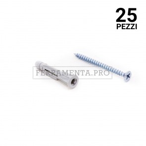 25 pezzi Tassello in nylon TPFC/V con vite 10x61mm TASSELLO ANCORANTE UNIVERSALE in NYLON PLASTICA con VITE TPFC/V PROFESSIONALI