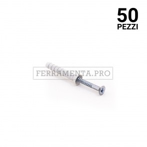 50 pezzi Tassello a colpo in nylon UCX/TS 8x100 mm con vite TASSELLO ANCORANTE con VITE A COLPO CHIODO PERCUSSIONE in NYLON PLASTICA UCX/TS