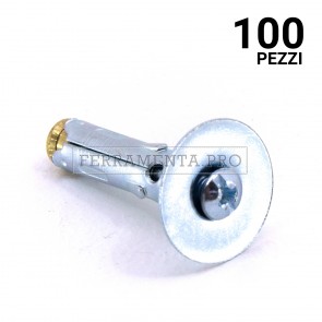 100 pezzi TASSELLO METALLICO T61/V - 9x40 TASSELLO ANCORANTE METALLICO T61/V con VITE TESTA SVASATA con CALOTTA