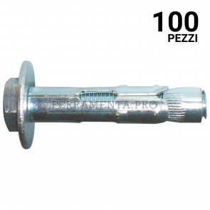 100 pezzi Tassello ancorante metallico T21 con bullone testa esagonale 8 x 95 mm