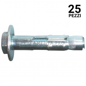 25 pezzi Tassello ancorante metallico T21 con bullone testa esagonale 12 x 70 mm