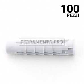 100 pezzi Tassello in nylon T6 6x30mm TASSELLO ANCORANTE UNIVERSALE in NYLON PLASTICA T6 PROFESSIONALE