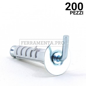 200 pezzi TASSELLO ad ESPANSIONE in NYLON ENP/GC con GANCIO CORTO 9 x 40 mm