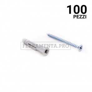 100 pezzi Tassello in nylon TPFC/V con vite 6x38mm TASSELLO ANCORANTE UNIVERSALE in NYLON PLASTICA con VITE TPFC/V PROFESSIONALI