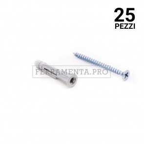 25 pezzi Tassello in nylon TPFC/V con vite 10x61mm TASSELLO ANCORANTE UNIVERSALE in NYLON PLASTICA con VITE TPFC/V PROFESSIONALI
