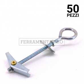 50 pezzi ANCORINA ETAF/OC - M4x12mm TASSELLO ANCORANTE METALLICO ANCORA ANCORINA ETAF/OC con OCCHIOLO CHIUSO