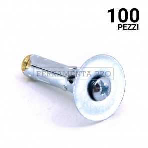 100 pezzi TASSELLO METALLICO T61/V - 9x40 TASSELLO ANCORANTE METALLICO T61/V con VITE TESTA SVASATA con CALOTTA
