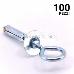 100 pezzi TASSELLO METALLICO T61/OC - 8x35 TASSELLO ANCORANTE METALLICO T61/OC con OCCHIOLO CHIUSO