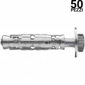 50 pezzi Tassello ancorante metallico LE/B6 10 x 45 mm con bullone 6 mm
