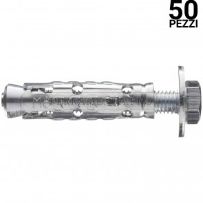 50 pezzi Tassello ancorante metallico LE/B10 15 x 75 mm con bullone 10 mm
