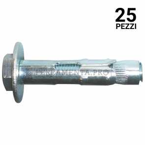 25 pezzi Tassello ancorante metallico T21 con bullone testa esagonale 10 x 140 mm
