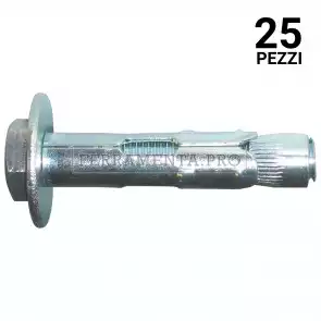 25 pezzi Tassello ancorante metallico T21 con bullone testa esagonale 12 x 120 mm