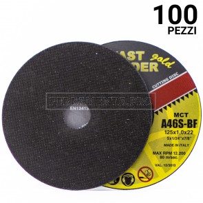100 pezzi DISCO TAGLIO ULTRASOTTILE INDUSTRIALE Ø 125mm 1,6mm DISCO TAGLIO ULTRASOTTILE INDUSTRIALE ROSVER per SMERIGLIATRICE Ø 125mm