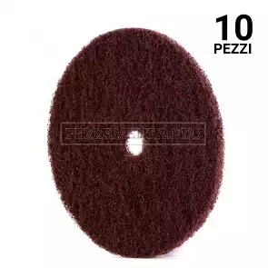 10 pezzi DISCO ABRASIVO SCOTCH-BRITE 250mm G120 DISCO ABRASIVO NON TESSUTO SCOTCH-BRITE per SATINATURA CON FORO