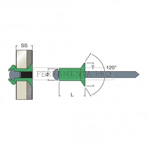 Rivit AFS - Rivetto Alluminio/Acciaio TS7,5  4,0x12,0