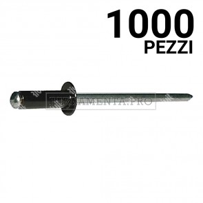 1000 pezzi Rivit AFT9005 - Rivetto Alu/Acciaio TT NERO  4,0x12,0