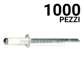 1000 pezzi Rivit AFT1013 - Rivetto Alu/Acciaio TT BIANCO PERLA  4,0x12,0