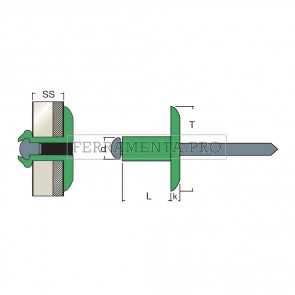 Rivit AFL14 - Rivetto Alluminio/Acciaio  4,8x18,0 TL14