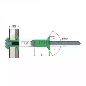 Rivit AFS - Rivetto Alluminio/Acciaio TS7,5  4,0x12,0