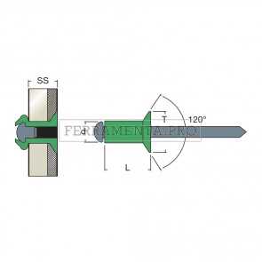 Rivit AFS - Rivetto Alluminio/Acciaio TS7,5  4,0x12,0