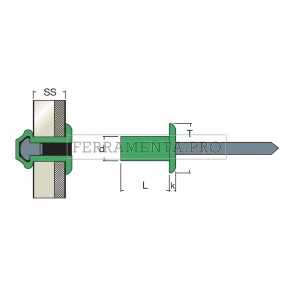 Rivit SAFT - Rivetto Stagno Alluminio/Acciaio TT  4,8x14,0