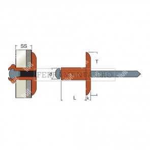 Rivit RFL12 - Rivetto Rame/Acciaio  3,9x12,0 TL12