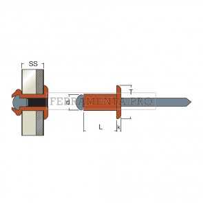 Rivit RFT - Rivetto Rame/Acciaio TT  4,8x10,0