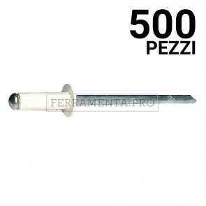 500 pezzi Rivit AFT1013 - Rivetto Alu/Acciaio TT BIANCO PERLA  4,8x12,0