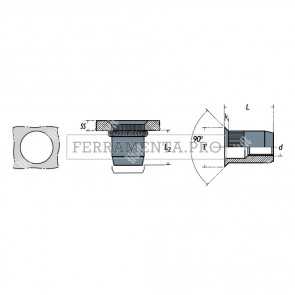 Rivit FSC - Z - Rivsert Fe f.9,0 ss1,5 - 4,0 Zigr.  M6/040