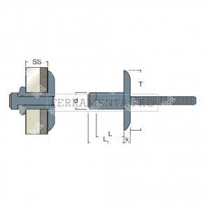 Rivit LOCKRIV14 - Rivetto Acciaio/Acciaio ss6,0 - 8,5  4,8x14,0 TL14