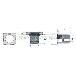 Rivit FRC - Z - Rivsert Fe f.16,0 ss1,0 - 4,0 Zigr.  M12/040