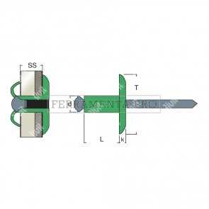 Rivit FIORIV14 - Rivetto Alluminio/Acciaio f.5,25  5,0x25,0 TL14