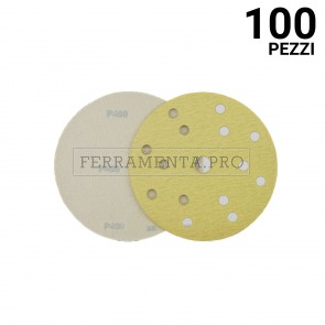 100 pezzi VDG - F. 8+6+1 - gr 60 DISCO a STRAPPO VELCRATO RESINATO per CARTEGGIATURA CARROZZERIA VERNICE STUCCO