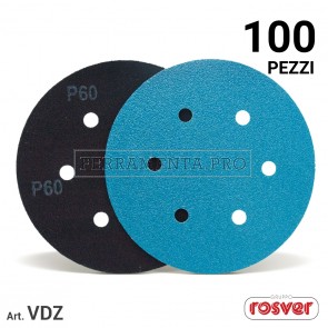 100 pezzi Disco Velcrato VDZ D.150 GR. Z60  Dischi a Strappo Allo Zirconio VDZ