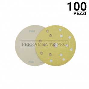 100 pezzi VDG - F. 8+6+1 - gr 80 DISCO a STRAPPO VELCRATO RESINATO per CARTEGGIATURA CARROZZERIA VERNICE STUCCO