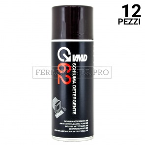 12 pezzi SCHIUMA DETERGENTE SPRAY 400ml per APPARECCHIATURE e TUTTE le SUPERFICI in PLASTICA UFFICIO VMD62