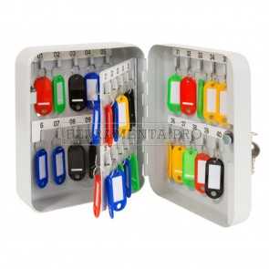 ARMADIETTO ARMADIO PORTACHIAVI GRIGIO in ACCIAIO per 40 CHIAVI con SERRATURA