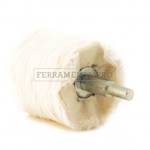 RUOTA DISCO in COTONE CILINDRICO con GAMBO per LUCIDATURA A SPECCHIO METALLI ACCIAIO INOX