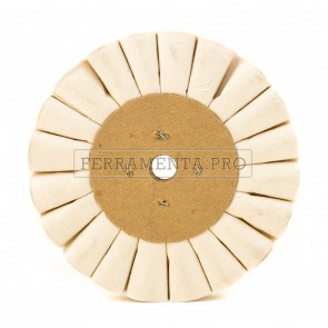 DISCO RUOTA in COTONE ONDULATO VENTILATO per LUCIDATURA ACCIAIO INOX METALLI OTTONE LUCIDATRICE