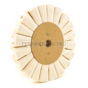 DISCO RUOTA in COTONE ONDULATO VENTILATO per LUCIDATURA ACCIAIO INOX METALLI OTTONE LUCIDATRICE