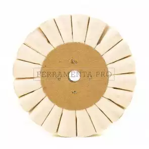 DISCO RUOTA in COTONE ONDULATO VENTILATO per LUCIDATURA ACCIAIO INOX METALLI OTTONE LUCIDATRICE