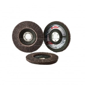 DISCO LAMELLARE CONICO DLA al CORINDONE per SMERIGLIATURA PULIZIA ALLUMINIO 