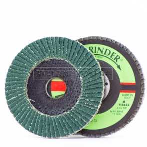 DISCO ABRASIVO LAMELLARE 115mm allo Zirconio con supporto FIBRA Fast Grinder DLF