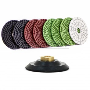 KIT LUCIDATURA MARMO GRANITO SCURO con DISCHI DIAMANTATI AD ACQUA