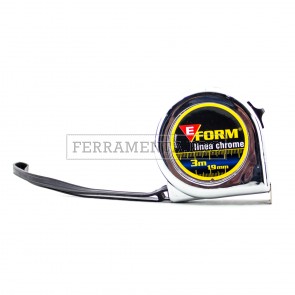 FLESSOMETRO CROMATO METRO SCORREVOLE A NASTRO FLESSIBILE TASCABILE da 3 mt