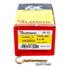 TASSELLO ANCORANTE UNIVERSALE in PLASTICA con VITE TPFC/OA a OCCHIOLO APERTO