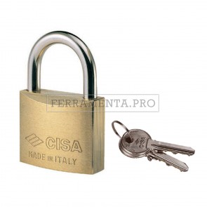 LUCCHETTO in OTTONE CISA con ARCO NORMALE ACCIAIO NICHELATO