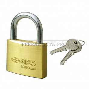 LUCCHETTO in OTTONE CISA con ARCO NORMALE ACCIAIO NICHELATO