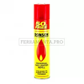 GAS BUTANO RONSON per RICARICA ACCENDINI 300 ML UNIVERSALE