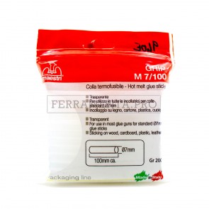 STICK BASTONCINI RICAMBI COLLA A CALDO TERMOFUSIBILE TERMOCOLLA 7x100mm TRASPARENTE per PISTOLA